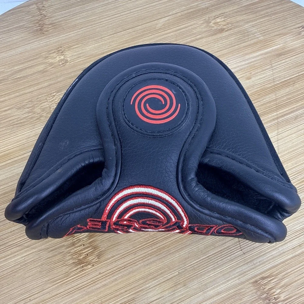 Odyssey Mallet Putter Headcover White Black Red Leather Magnetic Golf Club Cover